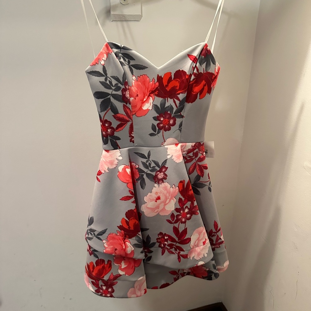 B Darlin Gray and Red Dress
